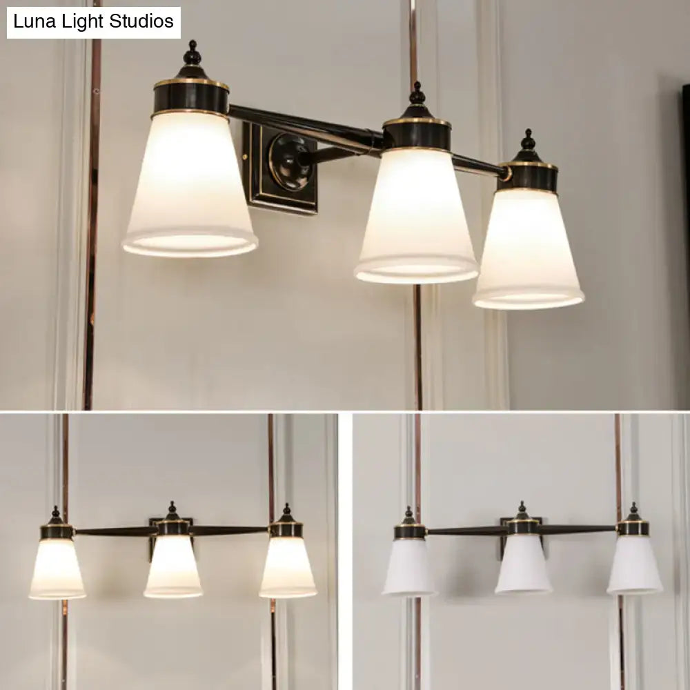 Postmodern brass and cream glass wall sconce bathroom vanity light