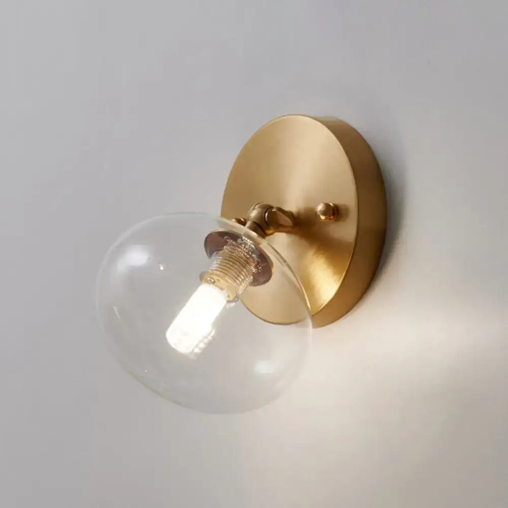 Postmodern brass and glass wall sconce bedroom light bulb included