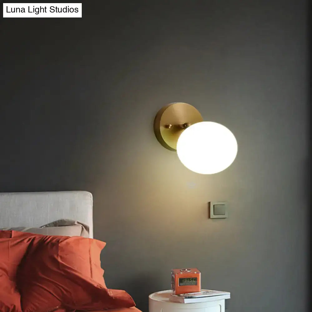 Postmodern brass and glass wall sconce bedroom light bulb included