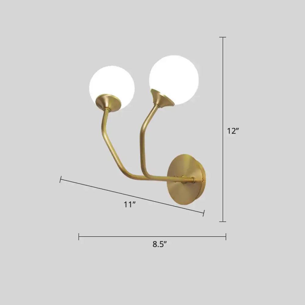 Postmodern brass white glass geometric wall sconce living room