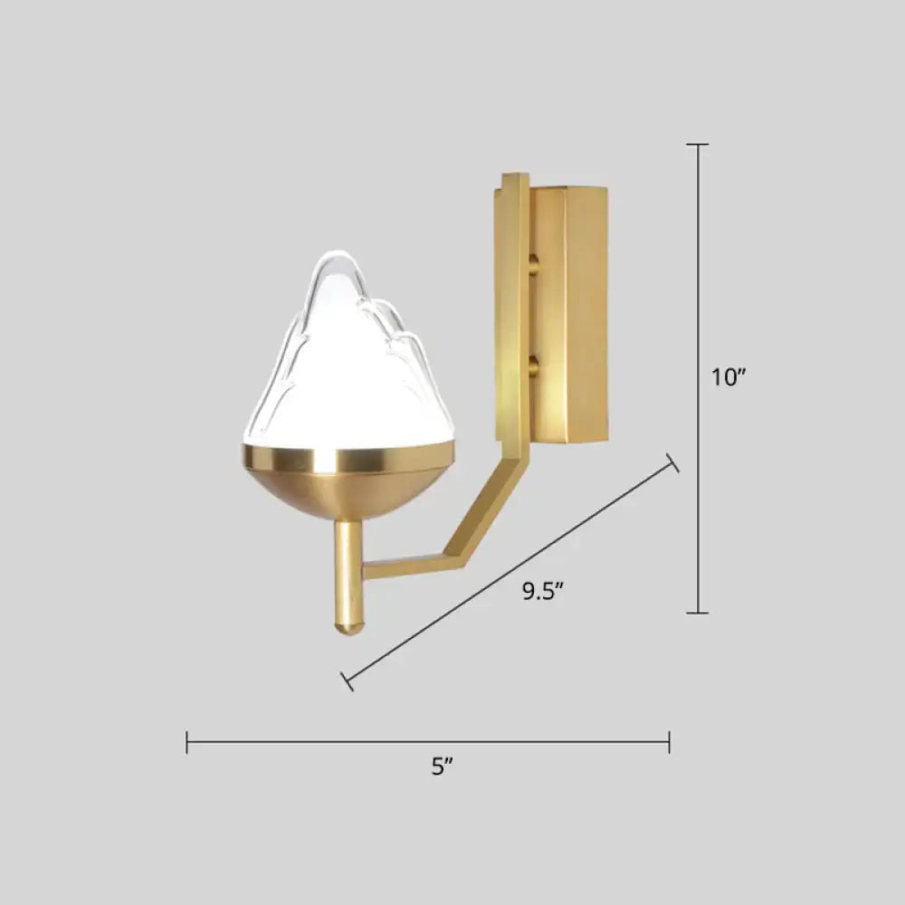 Postmodern brass white glass geometric wall sconce living room