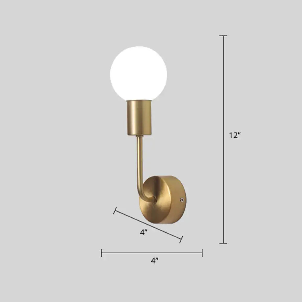 Postmodern brass white glass geometric wall sconce living room