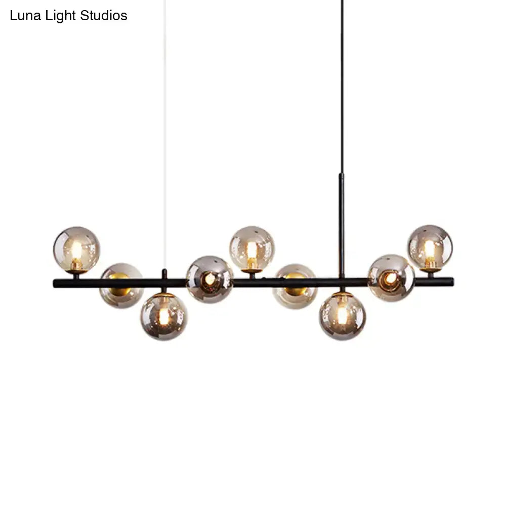 Postmodern glass ball pendant light for kitchen brass & frosted glass
