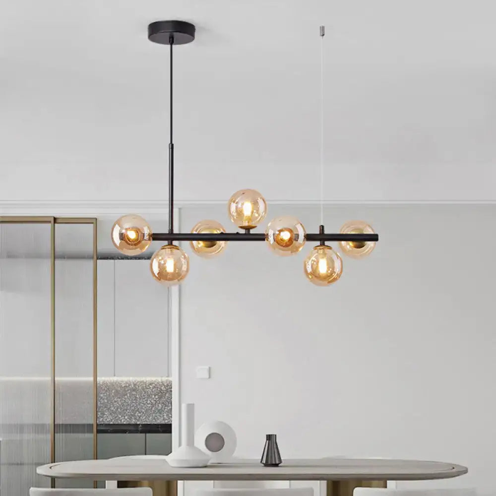 Postmodern glass ball pendant light for kitchen brass & frosted glass