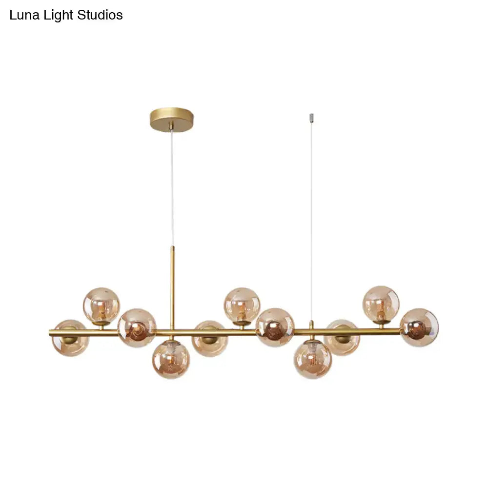 Postmodern glass ball pendant light for kitchen brass & frosted glass