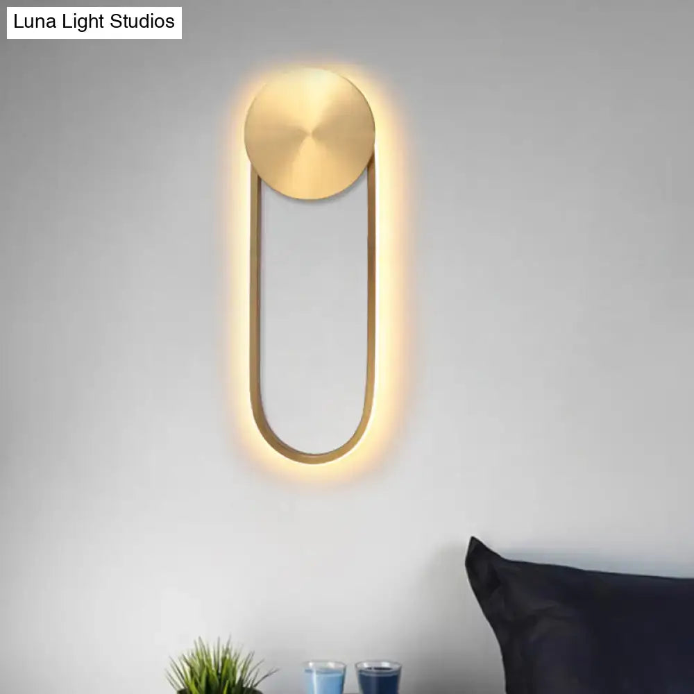 Postmodern gold arc direct wired wall lamp bedroom led light