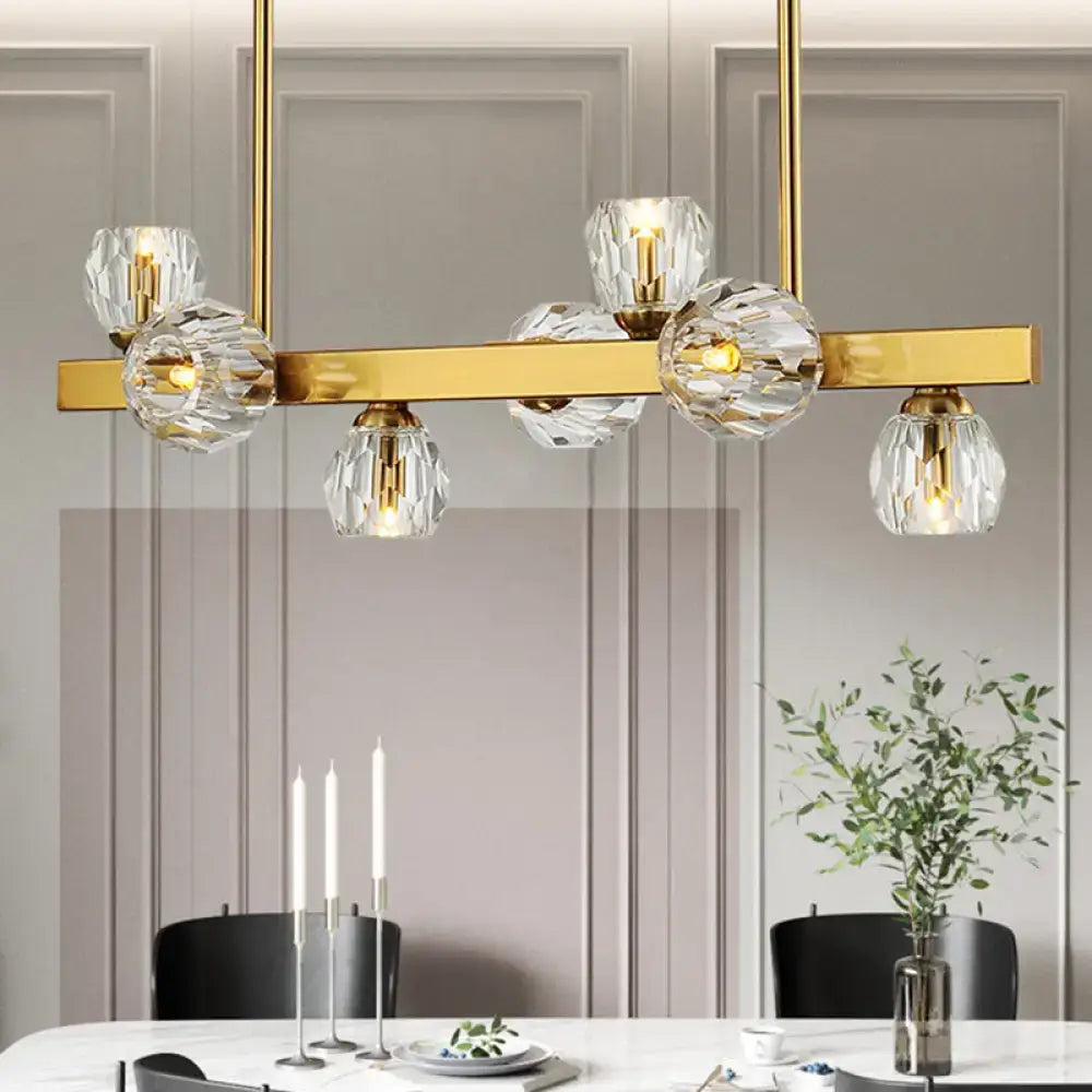 Postmodern gold branch island lighting dining room crystal chandelier