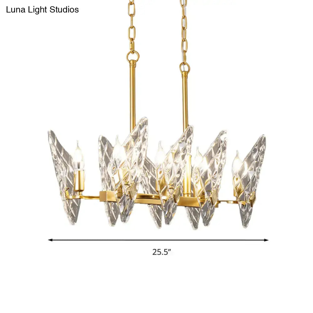 Postmodern gold butterfly e12 e14 crystal chandelier dining room