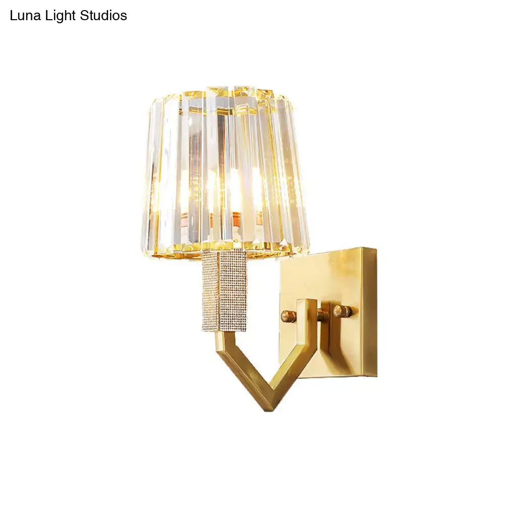 Postmodern gold crystal wall lamp bedroom wall mount light