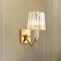 Postmodern gold crystal wall lamp bedroom wall mount light