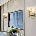 Postmodern gold crystal wall mounted light living room sconce