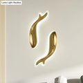 Postmodern gold dolphin led wall lighting fixture bedroom sconce