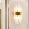 Postmodern gold fluted crystal wall sconce bedroom 110v-120v light
