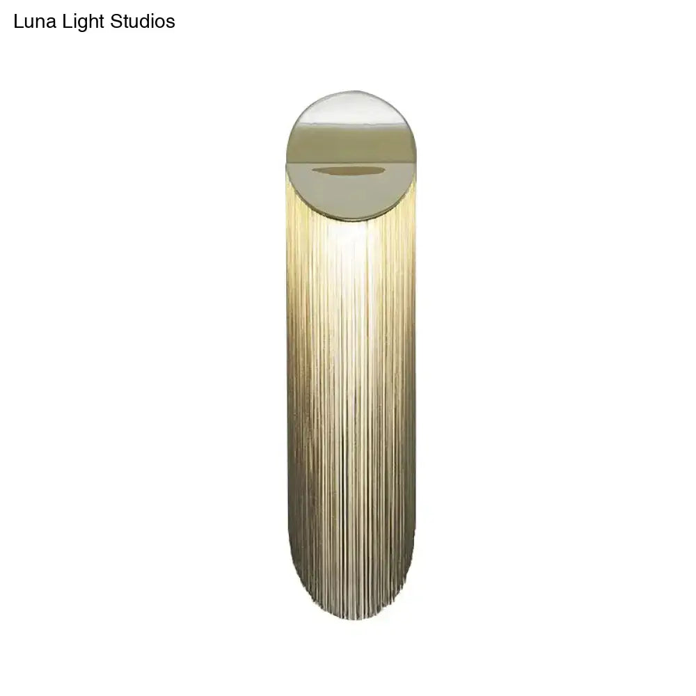 Postmodern gold fringed wall light fixture bedroom sconce