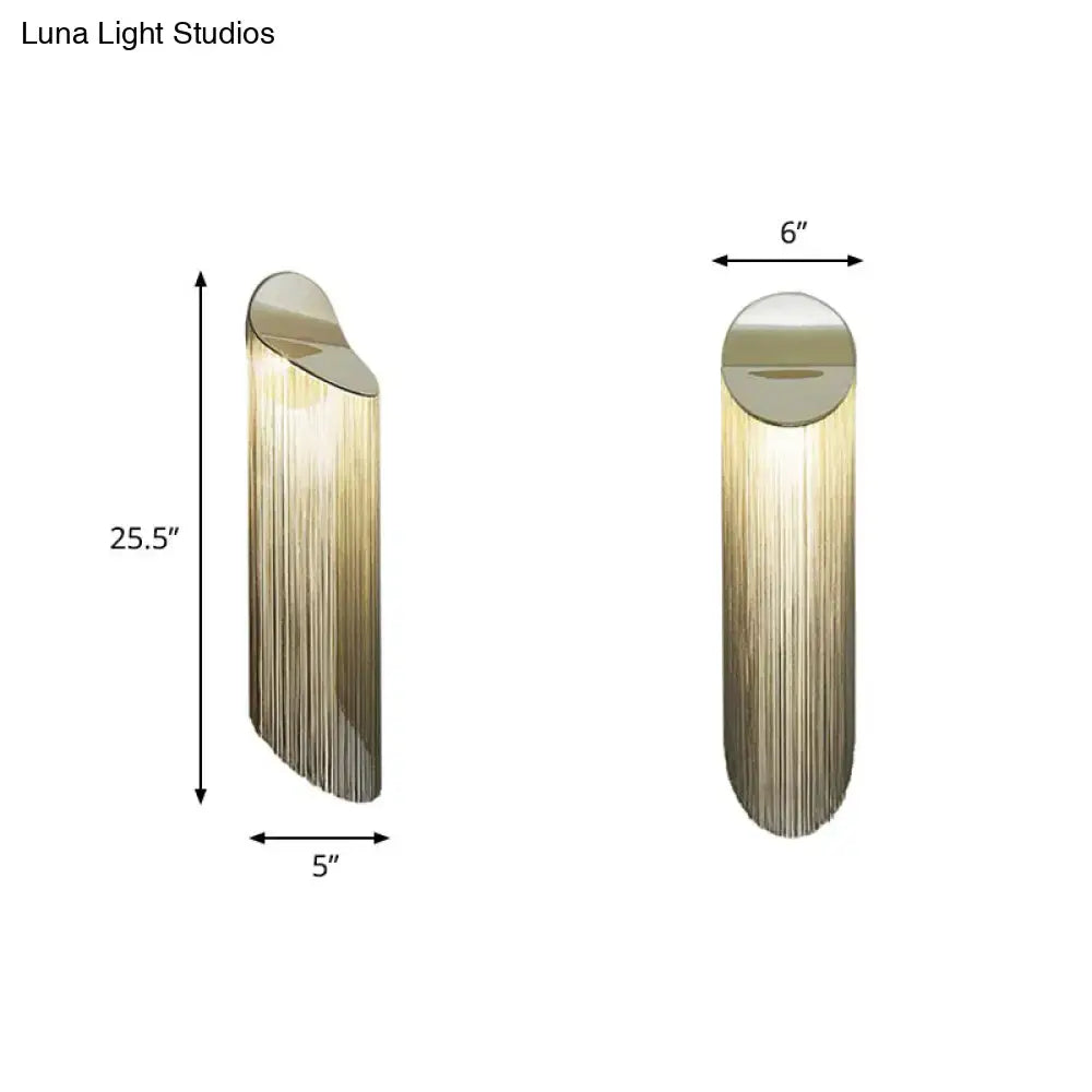 Postmodern gold fringed wall light fixture bedroom sconce