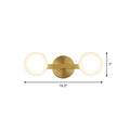 Postmodern gold glass globe wall sconce bathroom fixture height 11in