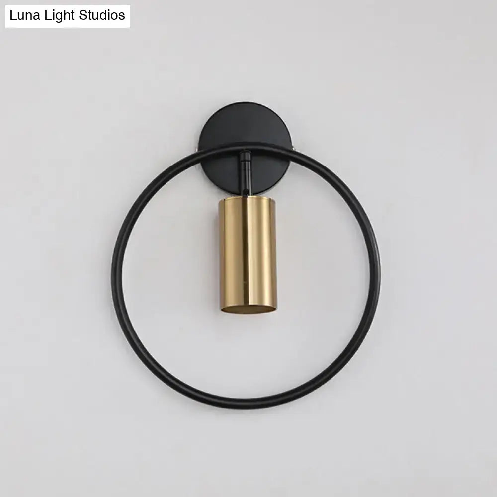 Postmodern gold halo ring wall sconce bedroom 16 inches fixture height