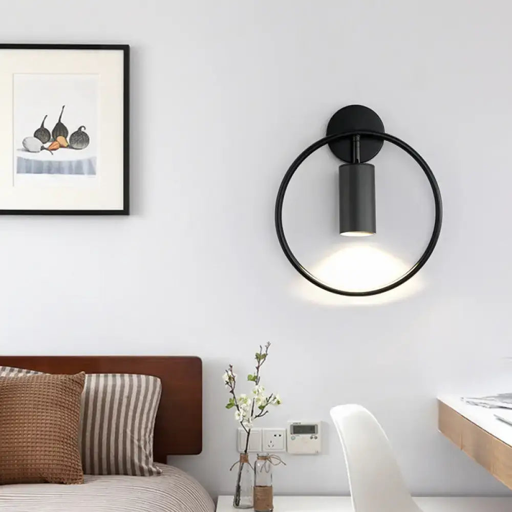 Postmodern gold halo ring wall sconce bedroom 16 inches fixture height
