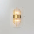 Postmodern gold k9 crystal wall sconce living room 2-light glass rods