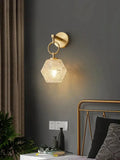 Postmodern luxury led wall lamp gold crystal sconce bedroom light