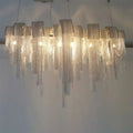 Postmodern silver arch aluminum chain chandelier lobby suspension light