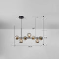 Postmodern smoke grey glass globe chandelier dining room light