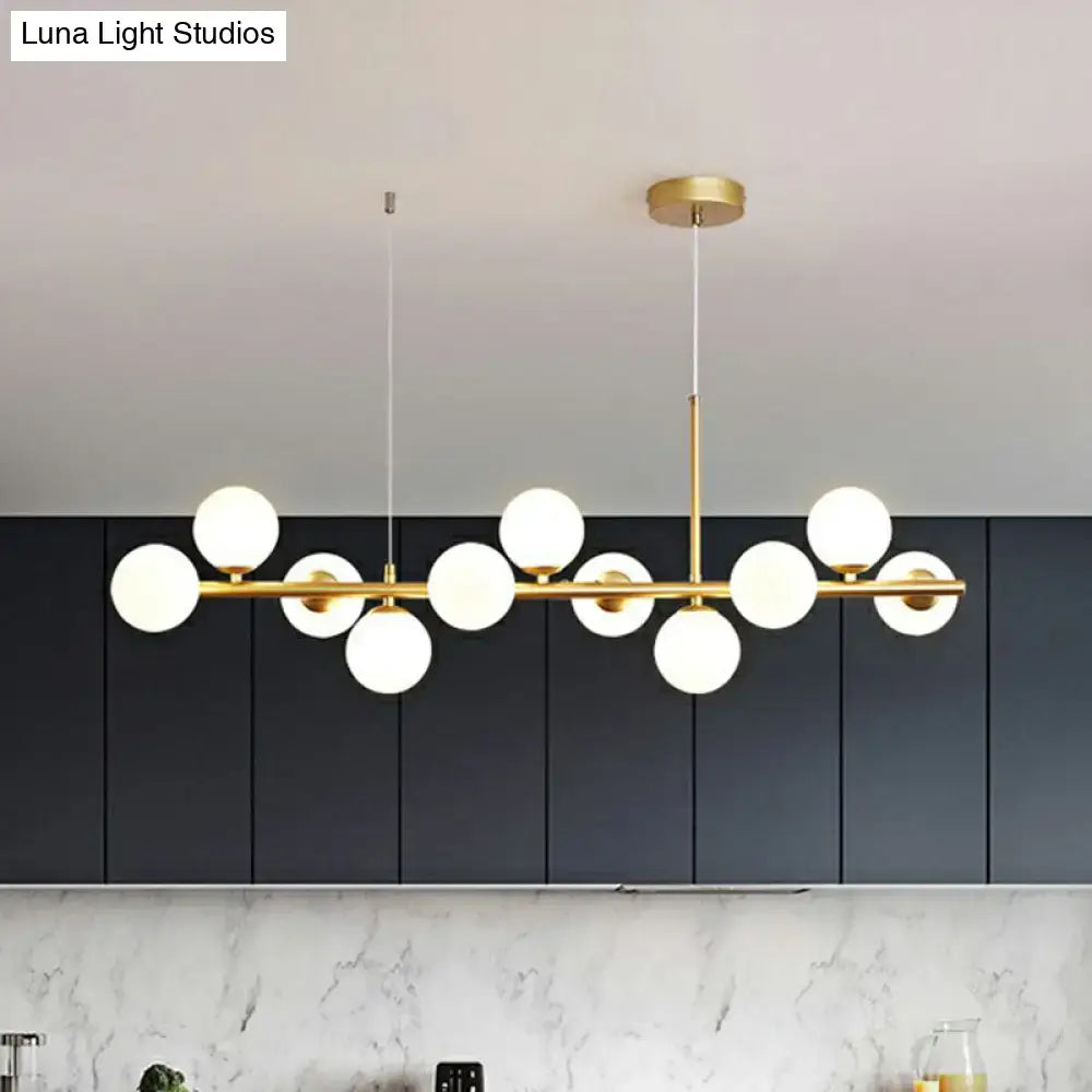 Postmodern smoke grey glass globe chandelier dining room light