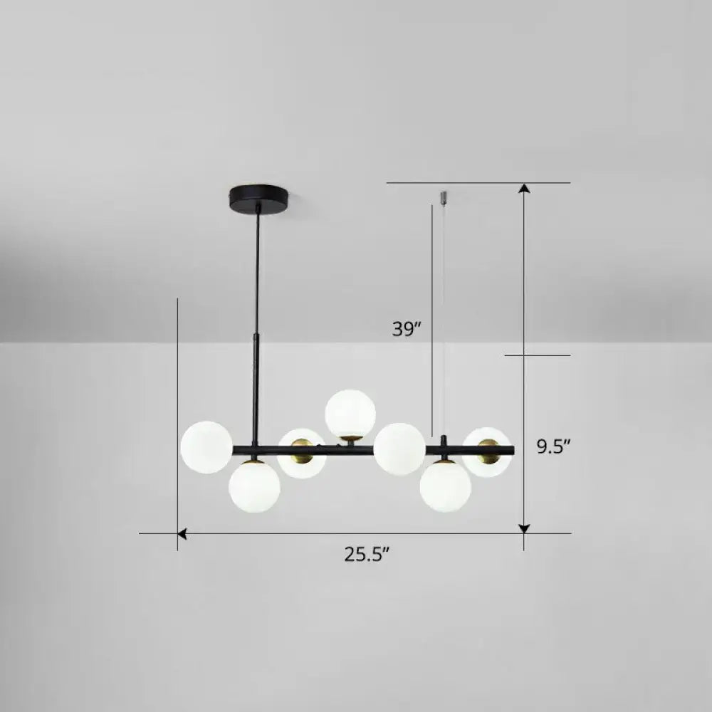 Postmodern smoke grey glass globe chandelier dining room light
