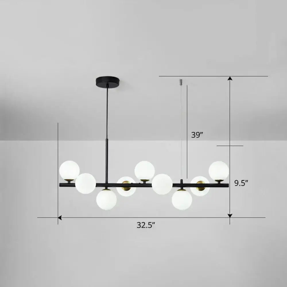 Postmodern smoke grey glass globe chandelier dining room light