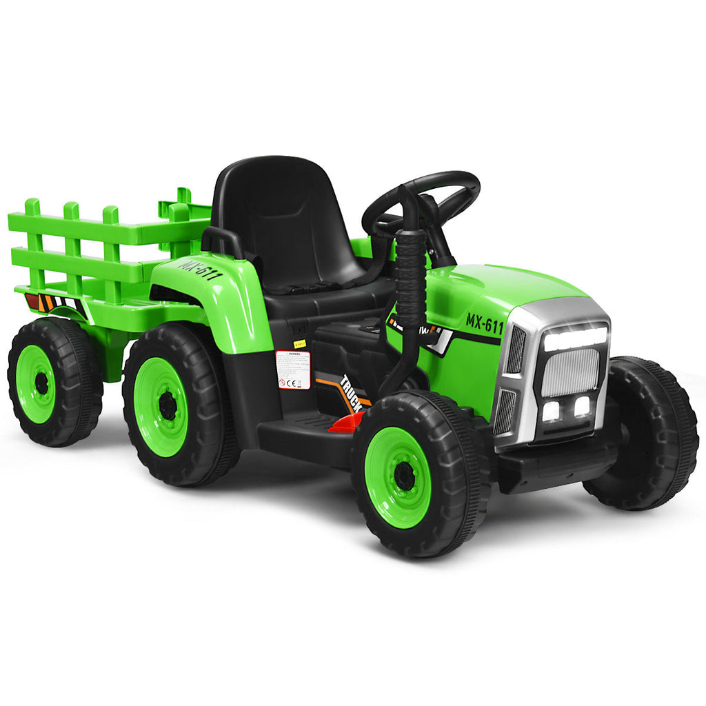 Power Up Your Child's Playtime with the Large Capacity Battery-Powered Ride-On Tractor and Trailer Set from Topbuy