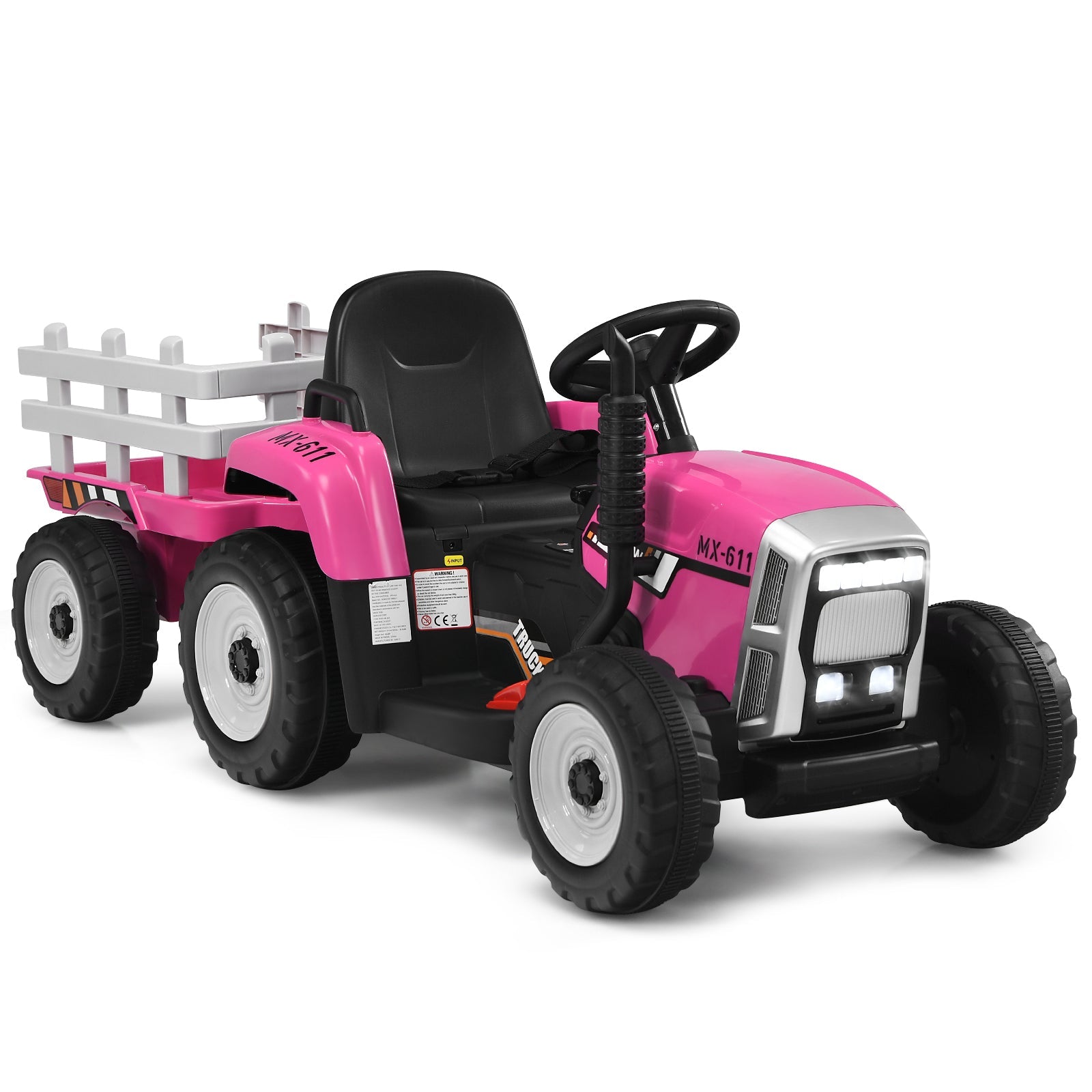 Power Up Your Child's Playtime with the Large Capacity Battery-Powered Ride-On Tractor and Trailer Set from Topbuy