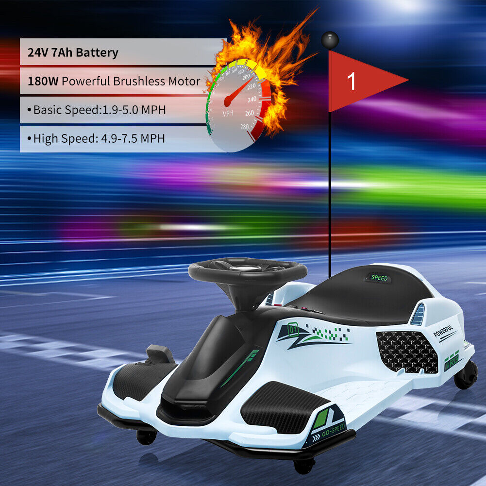 Powerful Electric Go-Kart for Kids Up To 110 Lbs with 7Ah Battery and 180W Motor