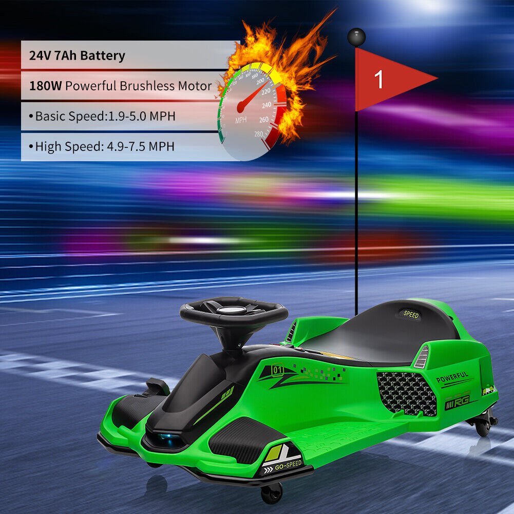 Powerful Electric Go-Kart for Kids Up To 110 Lbs with 7Ah Battery and 180W Motor