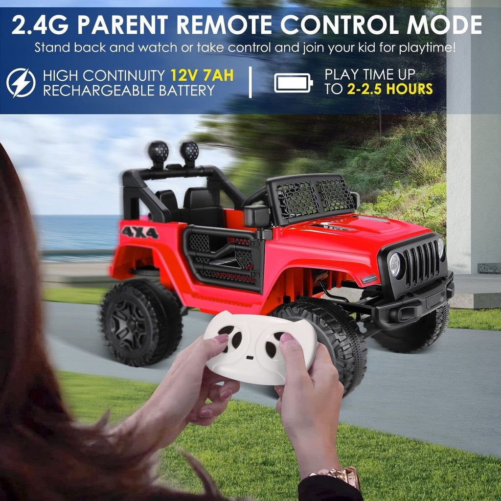 Premium 12V 7Ah Electric Ride-On Jeep for Kids - 2 Seater with Powerful Battery