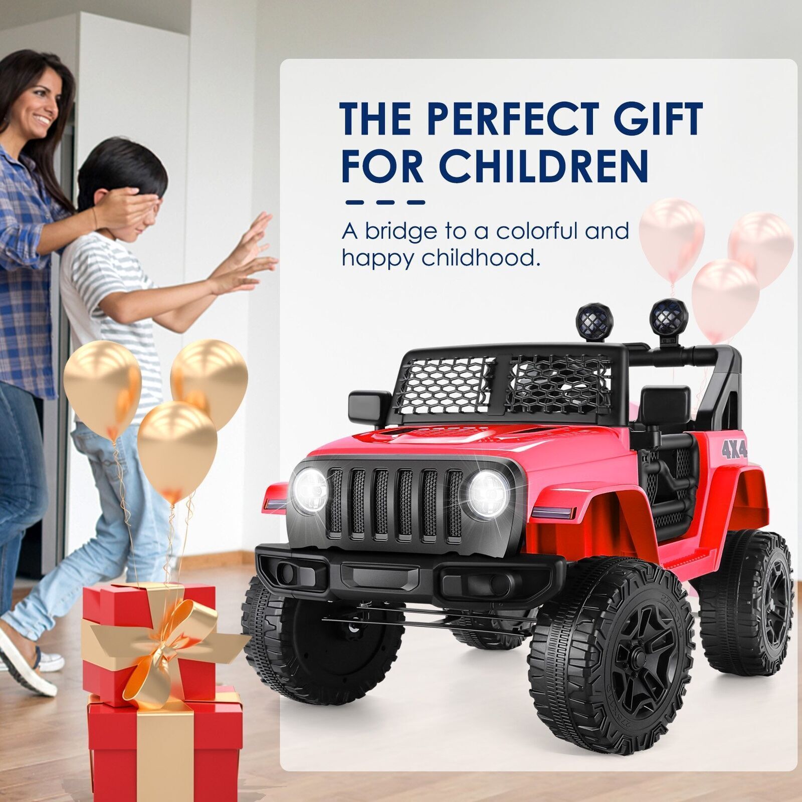Premium 12V 7Ah Electric Ride-On Jeep for Kids - 2 Seater with Powerful Battery