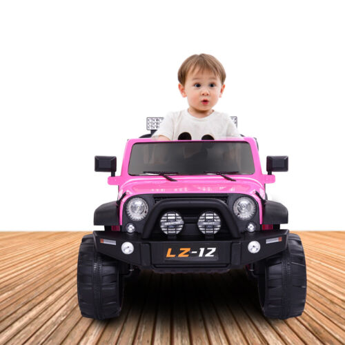 Premium 12V Pink Jeep Ride-On Toy with Remote Control for Kids - Rechargeable Battery, 4 mph Speed
