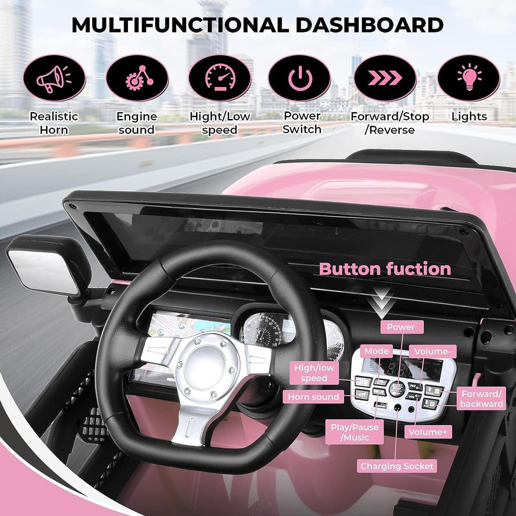 Electric Ride-On Truck for Kids with Remote Control, USB & AUX, 3-Speeds, and Anti-Slip Features