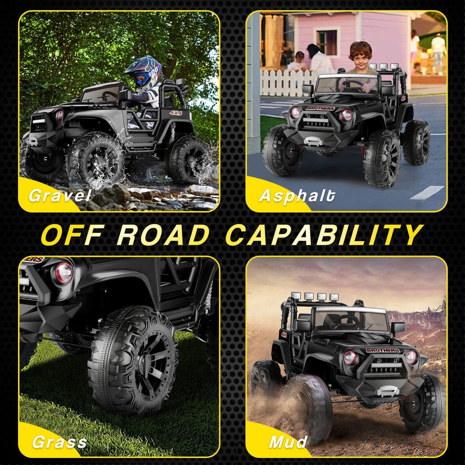 400W 24V 2 Seater Kids Ride On Truck with Bluetooth Music and 3 Speeds