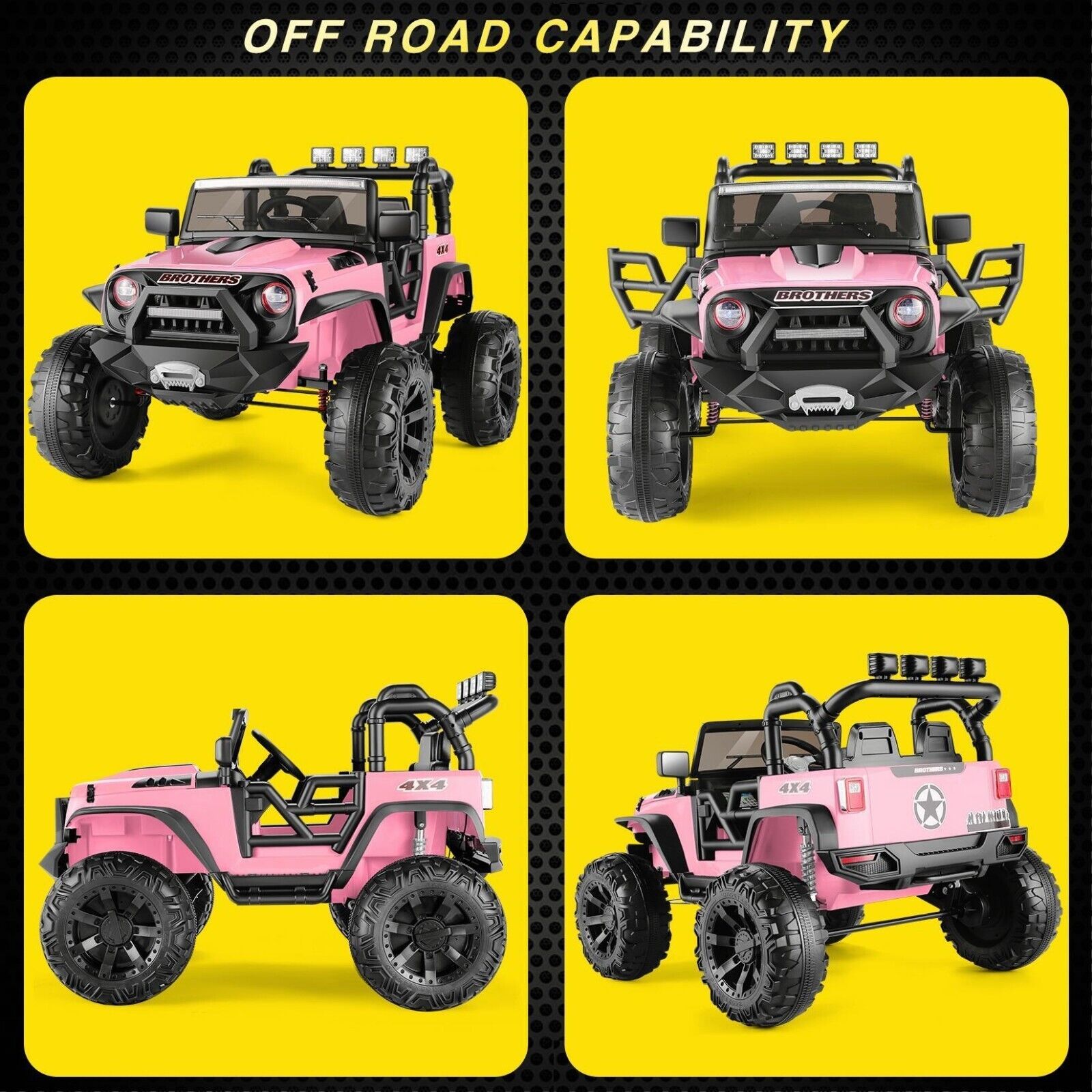 2-Seater 24V Electric Jeep for Kids with Remote Control and 2X200W Battery Power