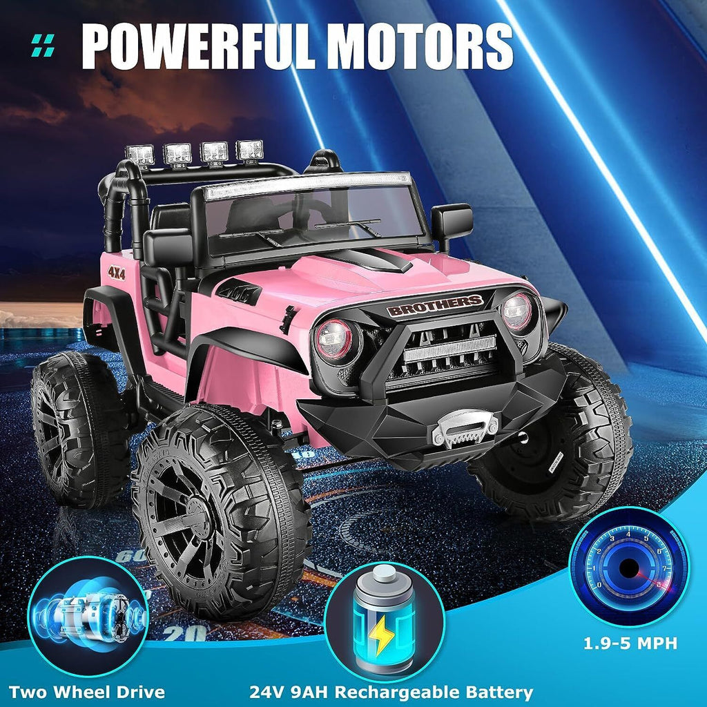 Electric 2-Seater Ride On Car for Kids with Remote Control - 24V 2x200W 2WD Toy Vehicle
