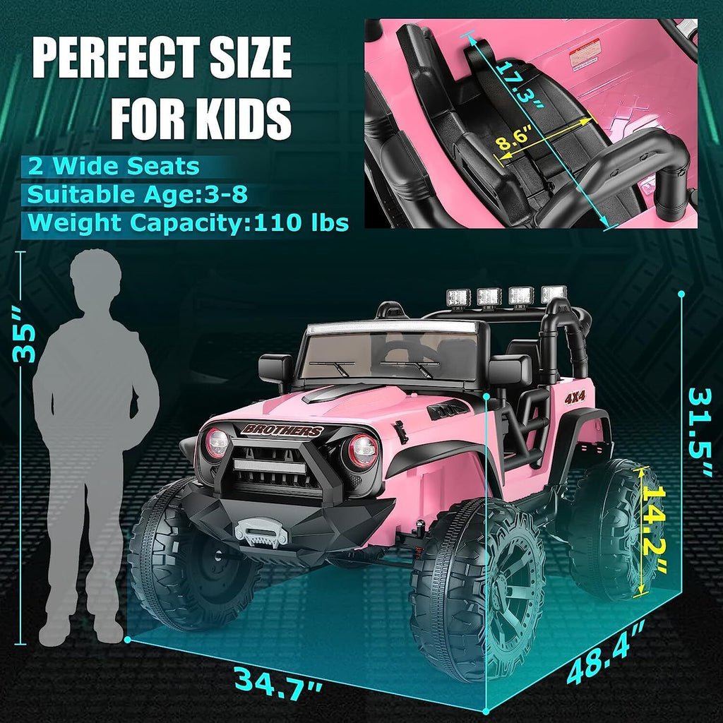 Electric 2-Seater Ride On Car for Kids with Remote Control - 24V 2x200W 2WD Toy Vehicle