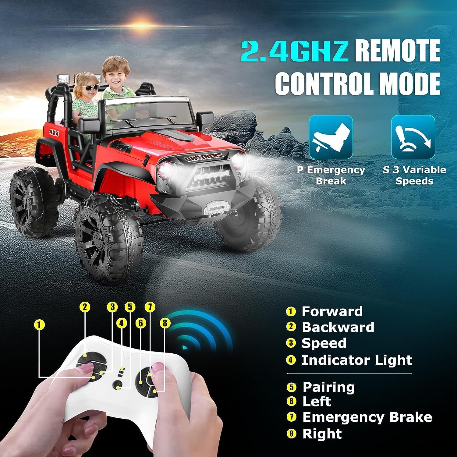 Premium 24V Electric Ride-On Car for Kids with Remote Control - 3 Speed Options