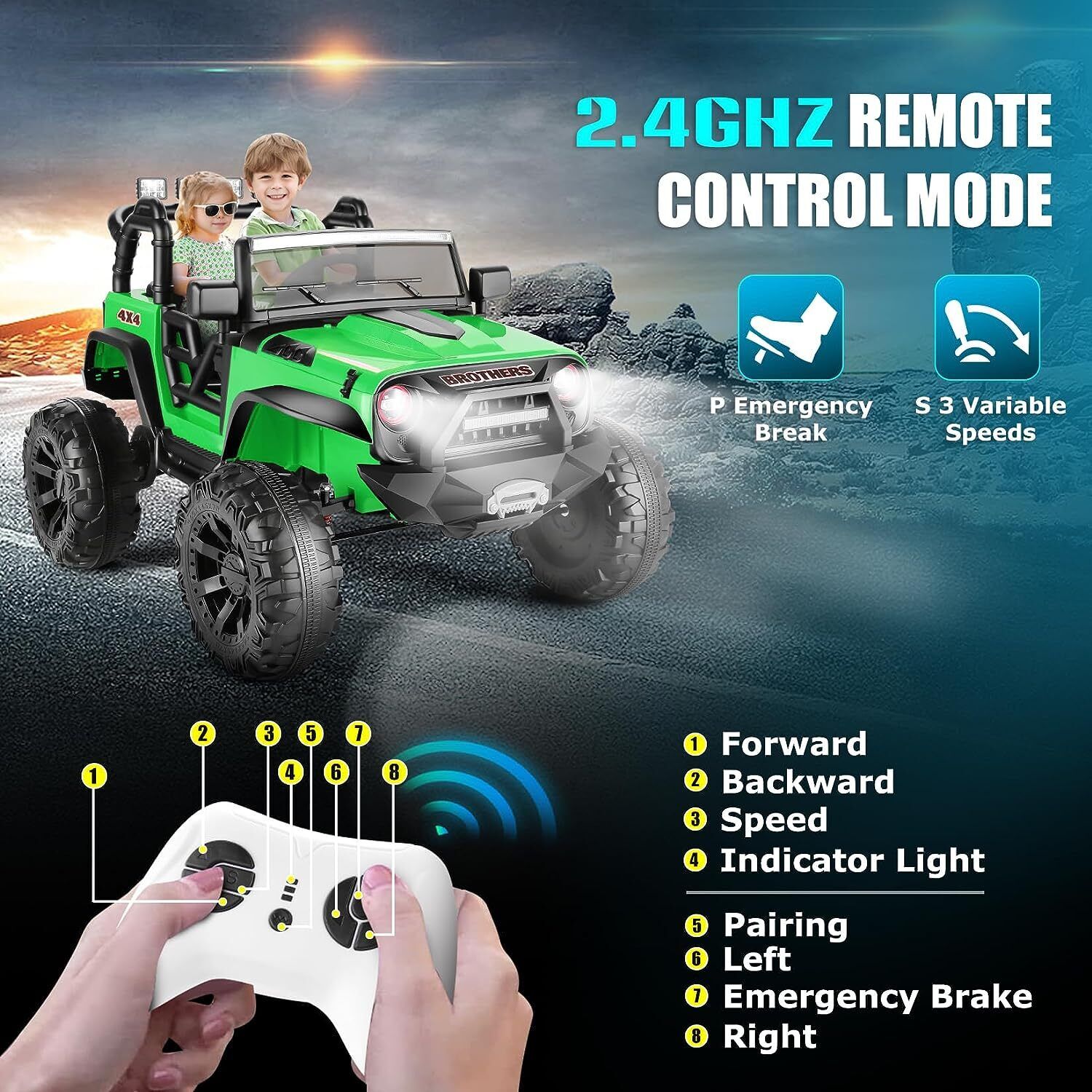 Premium 24V Electric Ride-On Car for Kids with Remote Control - 3 Speed Options
