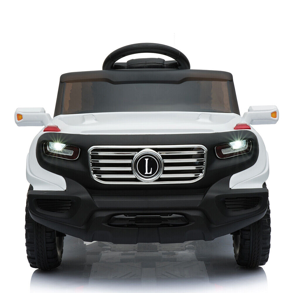 Premium White Electric Stroller with Single 35W Motor and 6V7AH Battery for Normal Music Experience