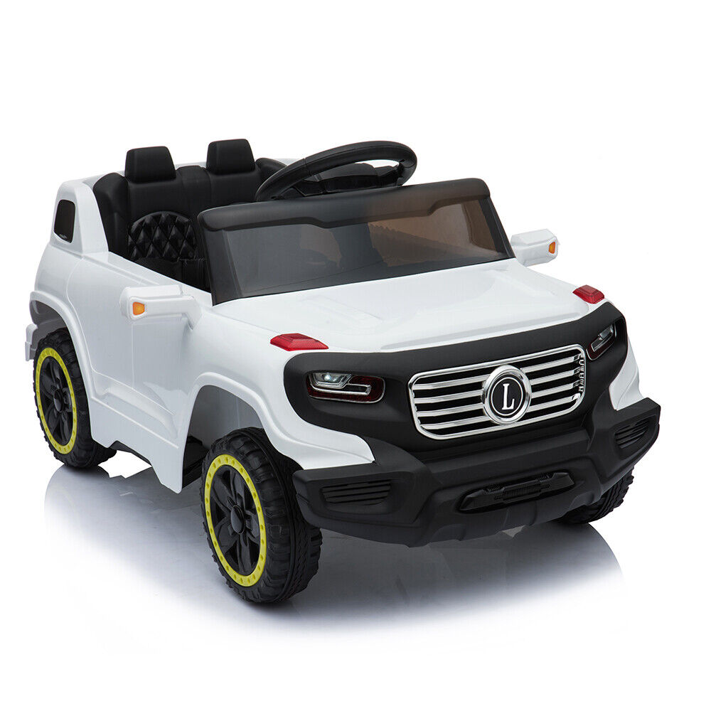 White Electric Stroller with Single 35W Motor and 6V7AH Battery for Normal Music Experience