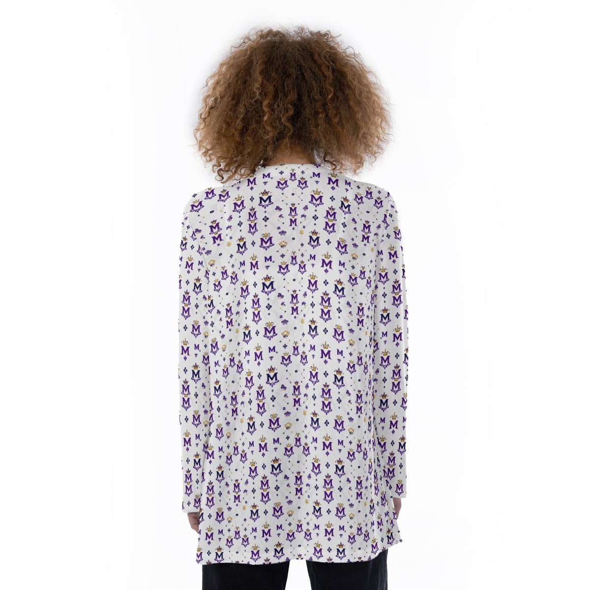 Munsieur Printed Cardigan Sweater with Pockets - Stylish