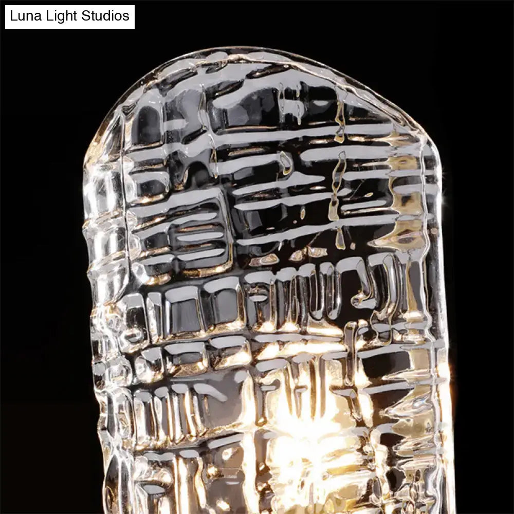 Prism textured glass gold wall light for corridor