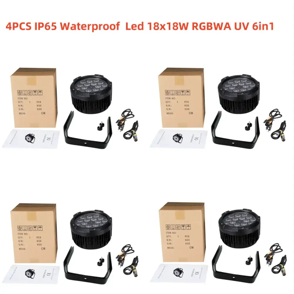 Professional black 18x18w rgbwa uv 6in1 led par stage light