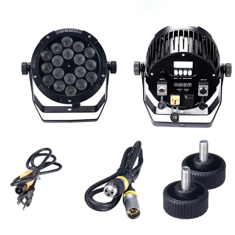 Professional black 18x18w rgbwa uv 6in1 led par stage light