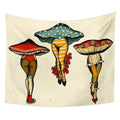 Psychedelic beige mushroom girl tapestry bedroom wall decor